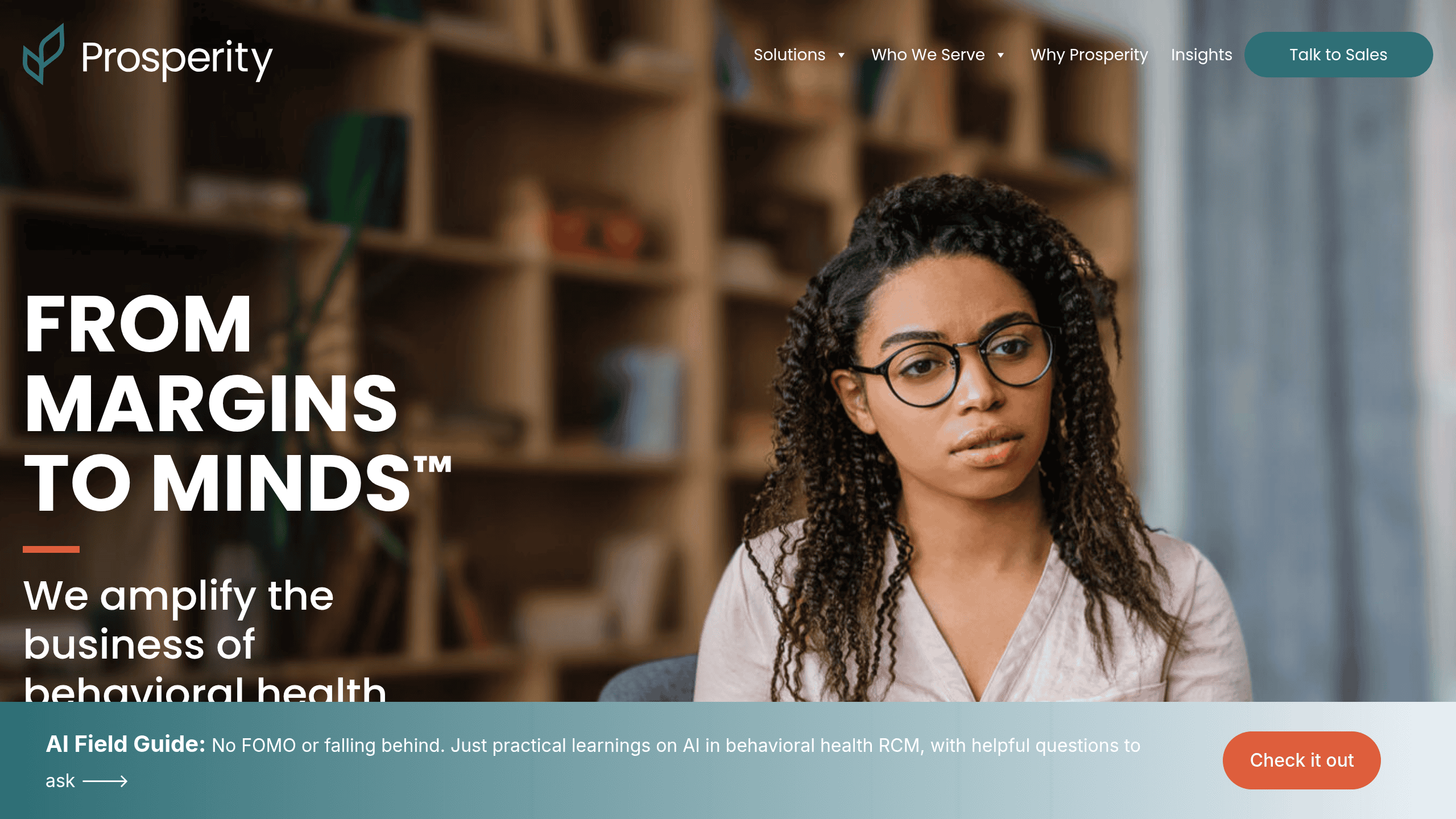 Homepage screenshot of Prosperity Health BH. US-based. Prosperity Health BH is a paid social specialist for addiction treatment with creative production attached.